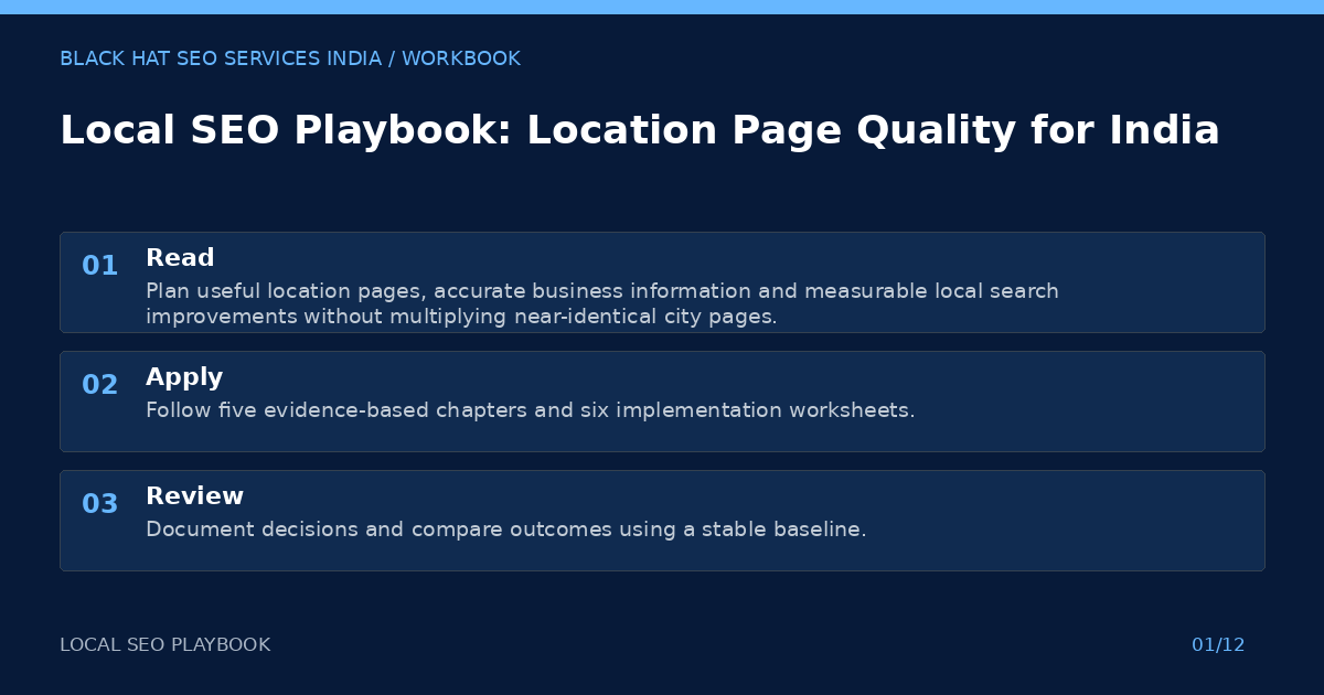Local SEO Playbook: Location Page Quality for India