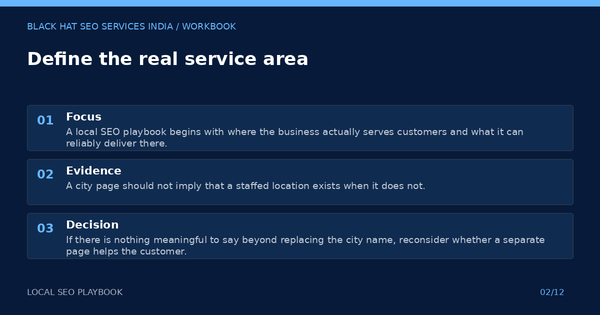 Define the real service area — visual summary